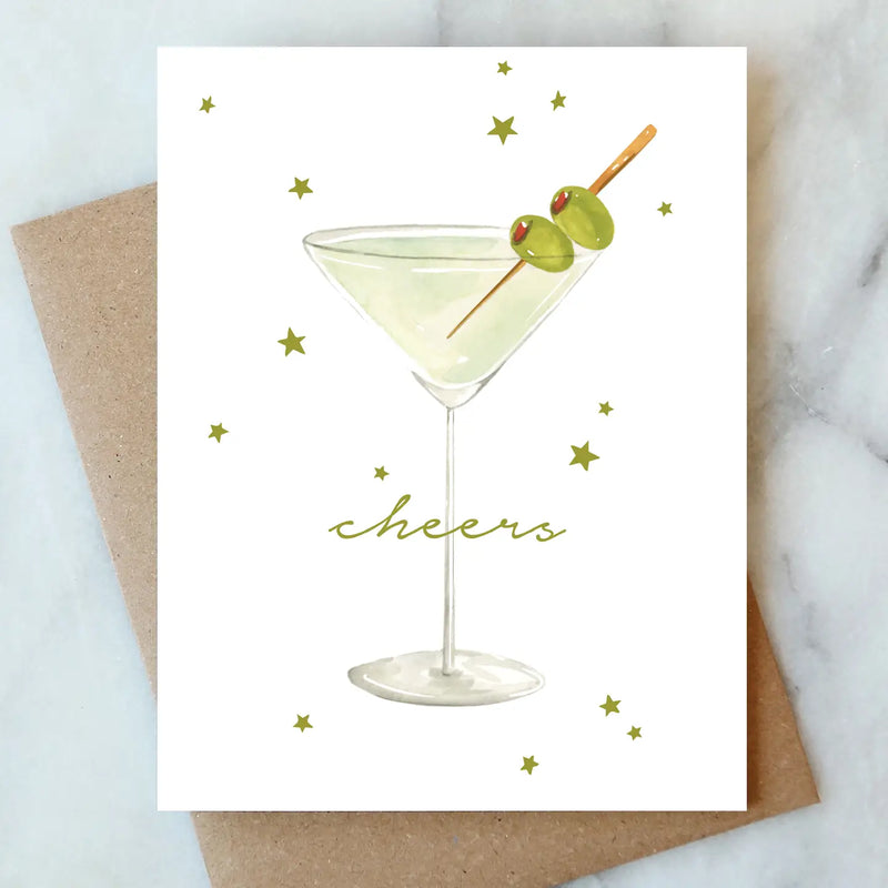 Martini Cheers Card, FEEL AT HOM , Card, Abigail Jayne Design @feelathom