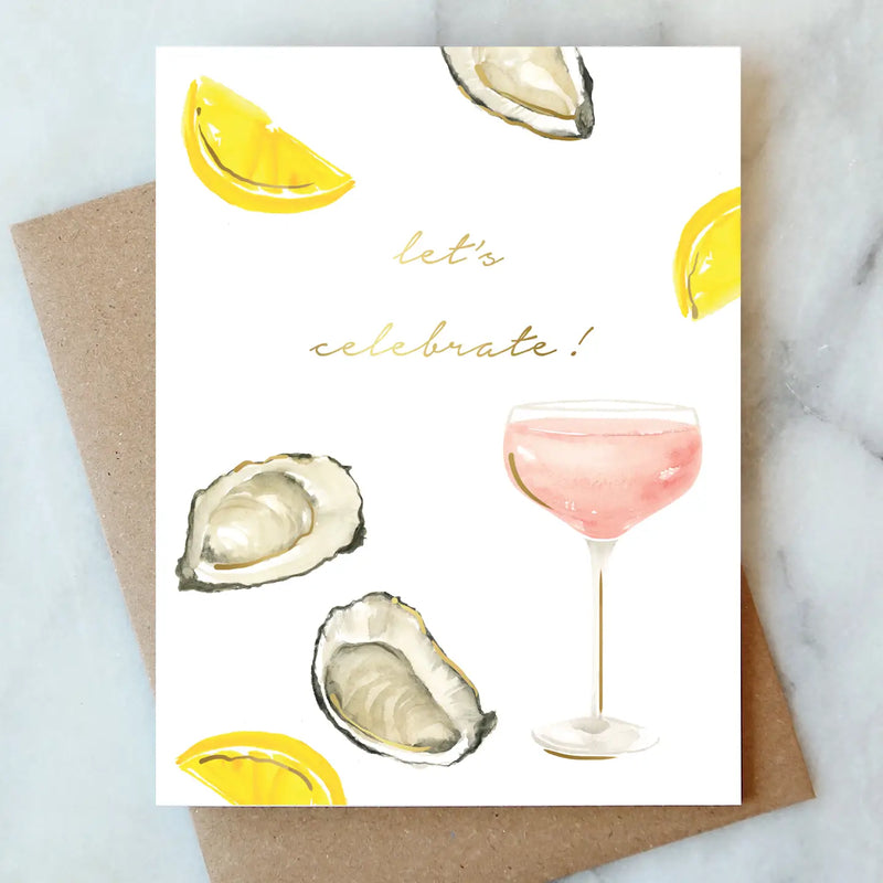 Oysters and Rose Celebration Card, FEEL AT HOM , Card, Abigail Jayne Design @feelathom