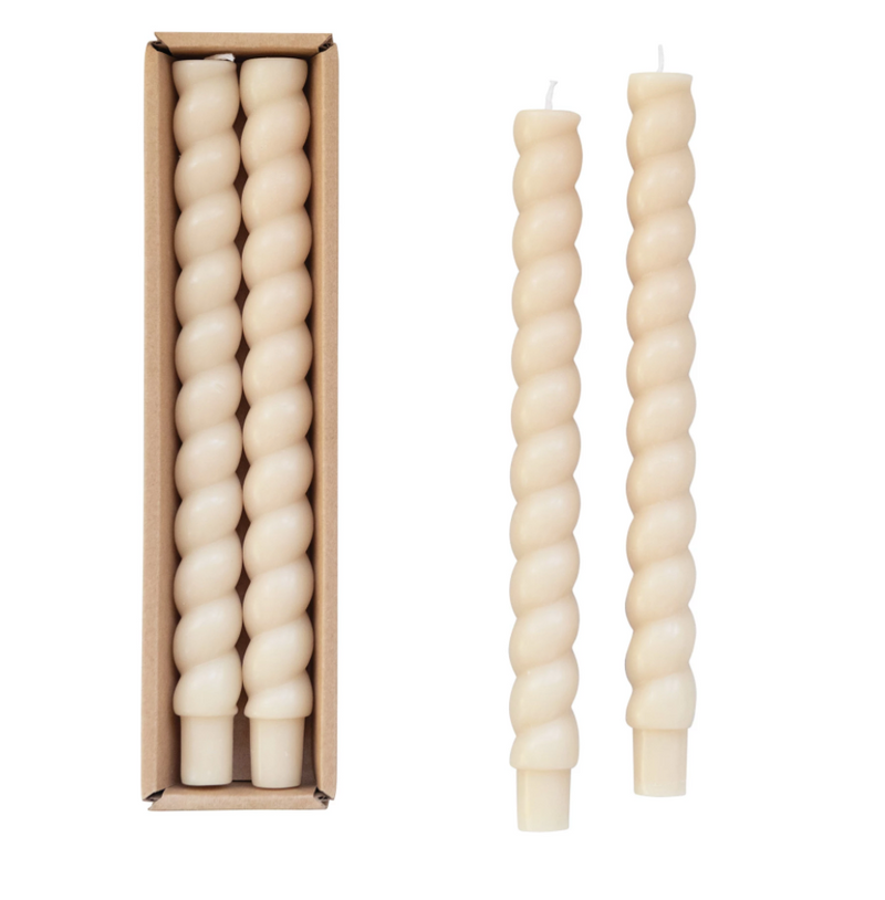 Unscented Twisted Taper Candle Set, HOM , , Creative Co-Op @feelathom
