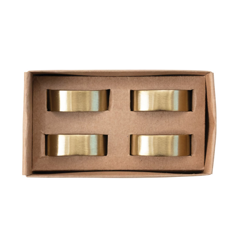 Brass Napkin Rings In Box Set of 4, HOM , , Bloomingville @feelathom
