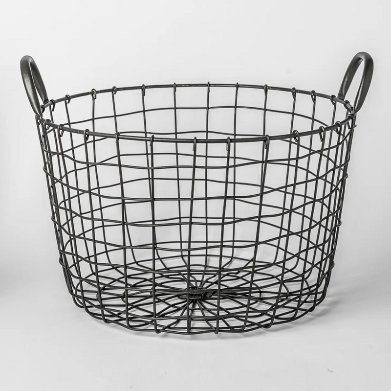 Round Iron Basket with Handles, FEEL AT HOM , Basket, Porto Boutique @feelathom