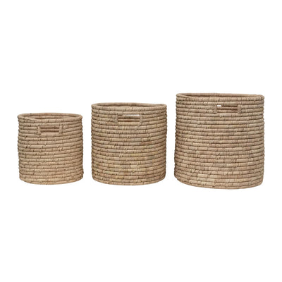 Hand-Woven Grass Baskets Set of 3, FEEL AT HOM , , Bloomingville @feelathom