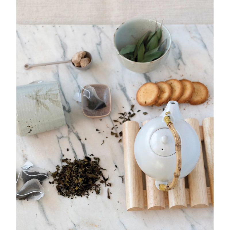 Stoneware Teapot w/ Bamboo Handle & Strainer, FEEL AT HOM , , Bloomingville @feelathom