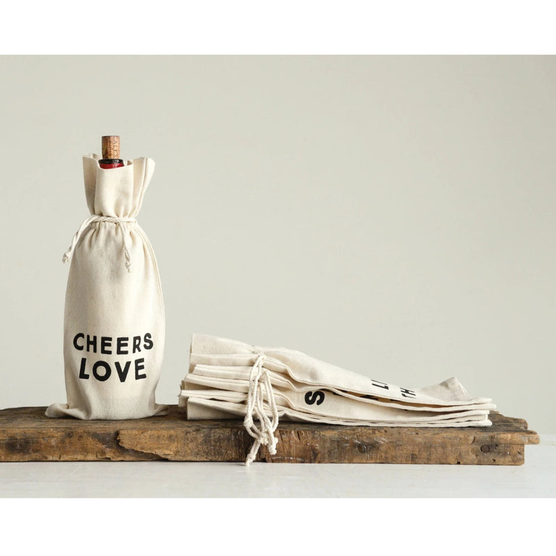 Cotton Wine Bag, FEEL AT HOM , , Creative Co-Op @feelathom