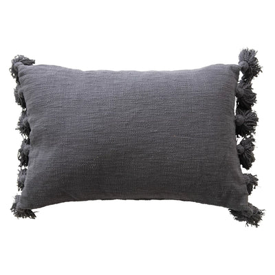 Cotton Slub Lumbar Pillow w/ Tassels, FEEL AT HOM , , creative co-op @feelathom