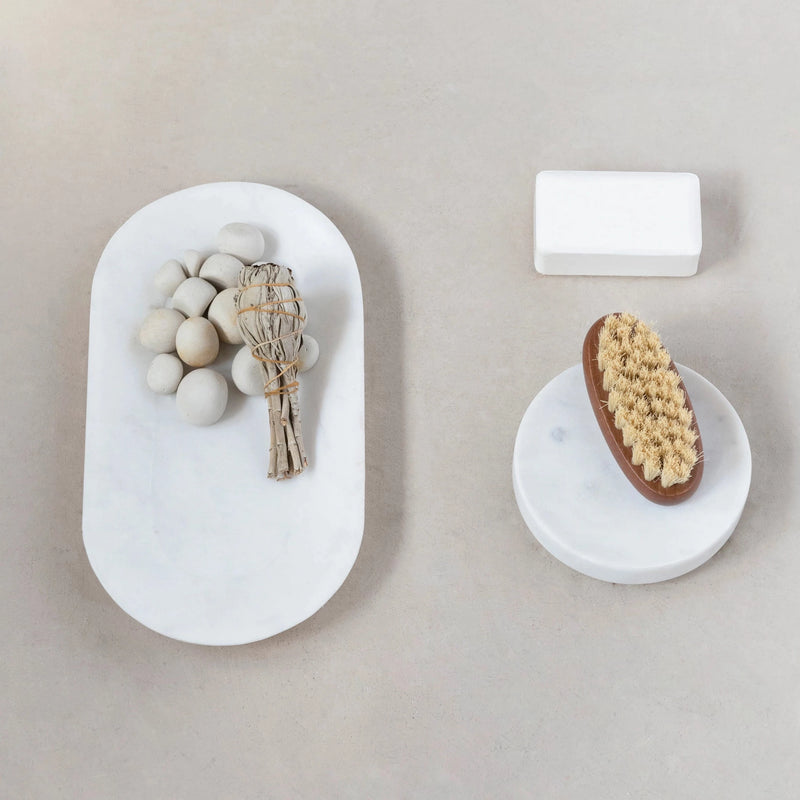 Round Marble Soap Dish, HOM , , Creative Co-Op @feelathom