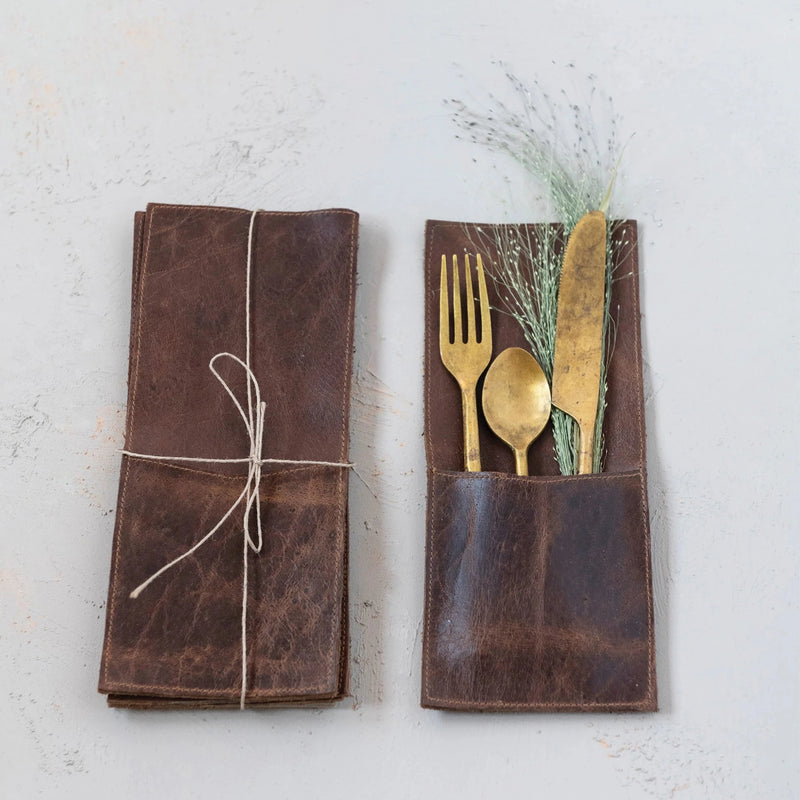 Leather Cutlery Sleeves, FEEL AT HOM , , Creative Co-Op @feelathom