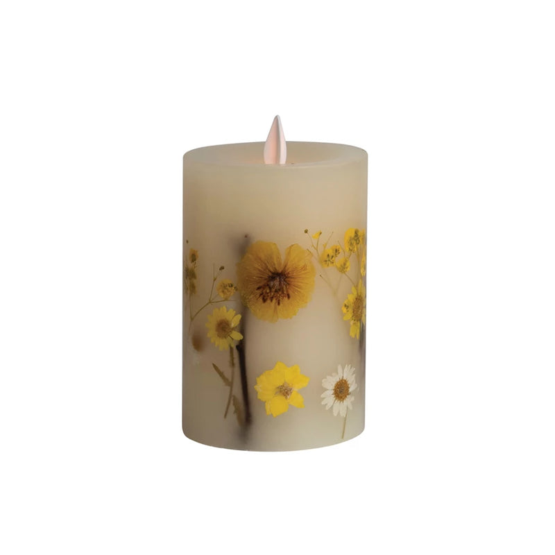 Flameless Floral Candle - Large, FEEL AT HOM , , Creative Co-Op @feelathom