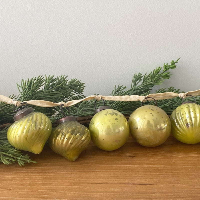 Green Embossed Glass Garland, HOM , Seasonal & Holiday Decorations, Creative Co-Op @feelathom