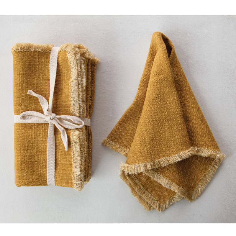 Mustard Linen Napkin Set, FEEL AT HOM , Kitchen, FEEL AT HOM  @feelathom