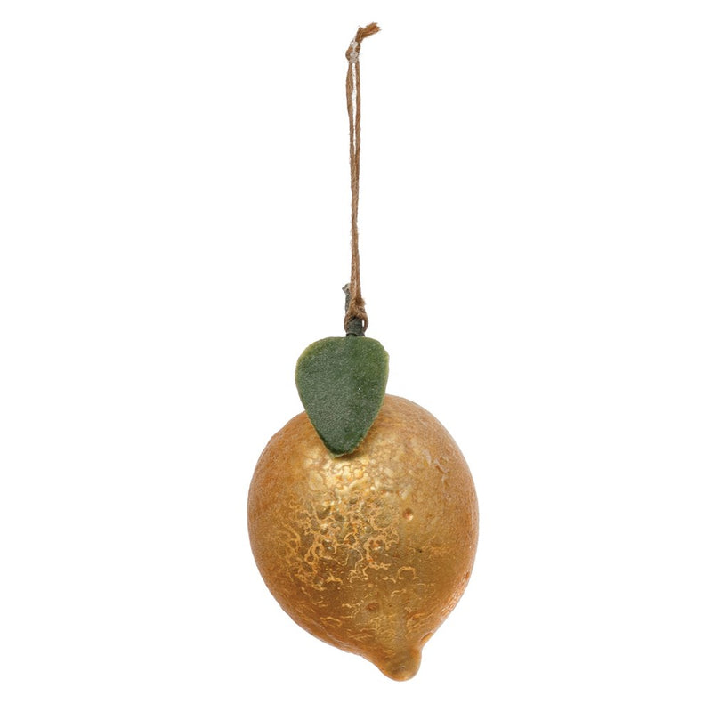 PRE-ORDER Hand-Painted Glass Lemon Ornament, HOM , Seasonal & Holiday Decorations, Creative Co-Op @feelathom
