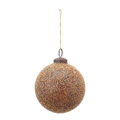 Glittery Gold Round Ball Ornament, HOM , Seasonal & Holiday Decorations, Creative Co-Op @feelathom