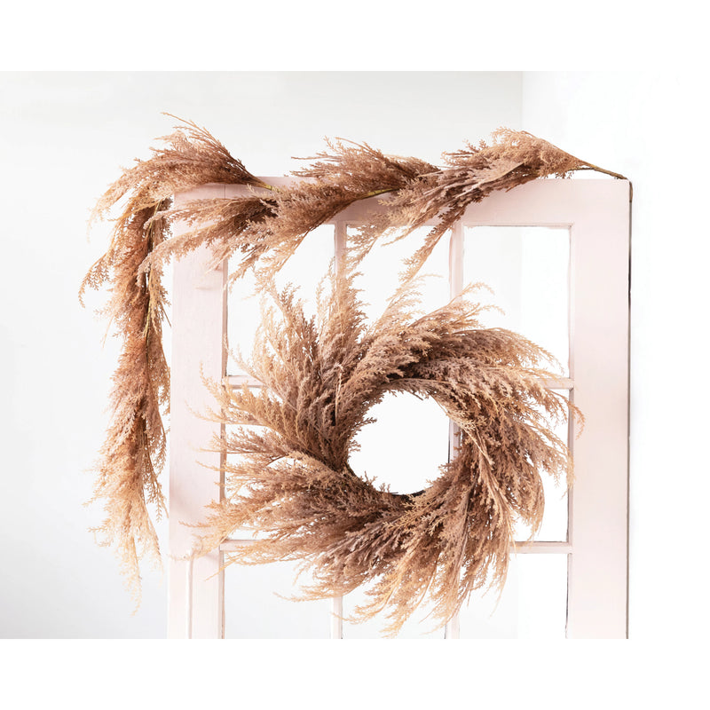 Faux Pampas Grass Wreath, FEEL AT HOM , , Creative Co-Op @feelathom